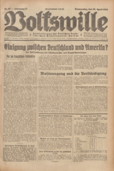 Volkswille : Zentralorgan der Deutschen Sozialistischen Arbeitspartei Polens. Jg.13, Nr. 97 (26 April 1928) + dod.