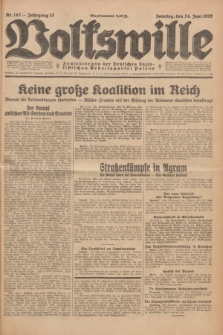 Volkswille : Zentralorgan der Deutschen Sozialistischen Arbeitspartei Polens. Jg.13, Nr. 143 (24 Juni 1928) + dod.