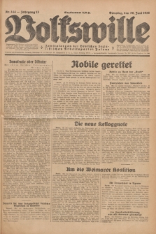 Volkswille : Zentralorgan der Deutschen Sozialistischen Arbeitspartei Polens. Jg.13, Nr. 144 (26 Juni 1928) + dod.