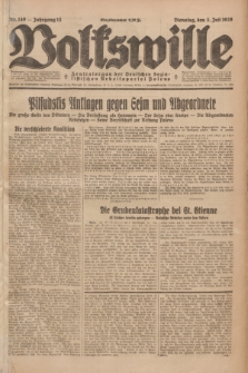 Volkswille : Zentralorgan der Deutschen Sozialistischen Arbeitspartei Polens. Jg.13, Nr. 149 (3 Juli 1928) + dod.