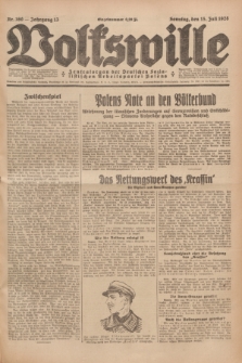 Volkswille : Zentralorgan der Deutschen Sozialistischen Arbeitspartei Polens. Jg.13, Nr. 160 (15 Juli 1928) + dod.