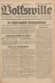 Volkswille : Zentralorgan der Deutschen Sozialistischen Arbeitspartei Polens. Jg.13, Nr. 175 (2 August 1928) + dod.