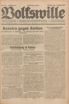 Volkswille : Zentralorgan der Deutschen Sozialistischen Arbeitspartei Polens. Jg.13, Nr. 176 (3 August 1928) + dod.