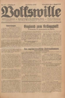 Volkswille : Zentralorgan der Deutschen Sozialistischen Arbeitspartei Polens. Jg.13, Nr. 177 (4 August 1928) + dod.