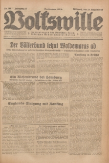 Volkswille : Zentralorgan der Deutschen Sozialistischen Arbeitspartei Polens. Jg.13, Nr. 186 (15 August 1928) + dod.