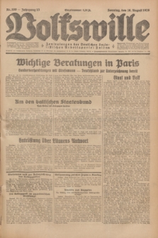 Volkswille : Zentralorgan der Deutschen Sozialistischen Arbeitspartei Polens. Jg.13, Nr. 189 (19 August 1928) + dod.