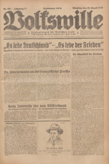 Volkswille : Zentralorgan der Deutschen Sozialistischen Arbeitspartei Polens. Jg.13, Nr. 196 (28 August 1928) + dod.