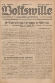 Volkswille : Zentralorgan der Deutschen Sozialistischen Arbeitspartei Polens. Jg.13, Nr. 199 (31 August 1928) + dod.