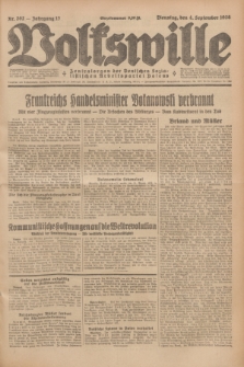 Volkswille : Zentralorgan der Deutschen Sozialistischen Arbeitspartei Polens. Jg.13, Nr. 202 (4 September 1928) + dod.