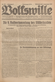 Volkswille : Zentralorgan der Deutschen Sozialistischen Arbeitspartei Polens. Jg.13, Nr. 203 (5 September 1928) + dod.
