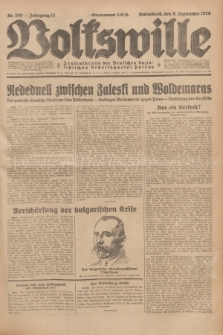 Volkswille : Zentralorgan der Deutschen Sozialistischen Arbeitspartei Polens. Jg.13, Nr. 206 (8 September 1928) + dod.