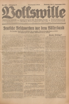 Volkswille : Zentralorgan der Deutschen Sozialistischen Arbeitspartei Polens. Jg.13, Nr. 208 (11 September 1928) + dod.