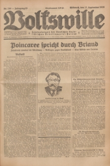 Volkswille : Zentralorgan der Deutschen Sozialistischen Arbeitspartei Polens. Jg.13, Nr. 209 (12 September 1928) + dod.