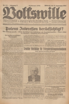 Volkswille : Zentralorgan der Deutschen Sozialistischen Arbeitspartei Polens. Jg.13, Nr. 215 (19 September 1928) + dod.