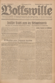 Volkswille : Zentralorgan der Deutschen Sozialistischen Arbeitspartei Polens. Jg.13, Nr. 234 (11 Oktober 1928) + dod.