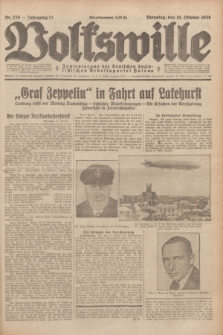 Volkswille : Zentralorgan der Deutschen Sozialistischen Arbeitspartei Polens. Jg.13, Nr. 238 (16 Oktober 1928) + dod.
