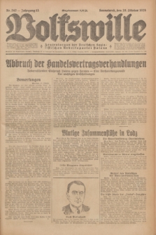 Volkswille : Zentralorgan der Deutschen Sozialistischen Arbeitspartei Polens. Jg.13, Nr. 242 (20 Oktober 1928) + dod.