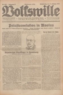 Volkswille : Zentralorgan der Deutschen Sozialistischen Arbeitspartei Polens. Jg.13, Nr. 246 (25 Oktober 1928) + dod.