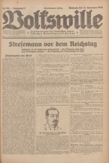 Volkswille : Zentralorgan der Deutschen Sozialistischen Arbeitspartei Polens. Jg.13, Nr. 268 (21 November 1928) + dod.