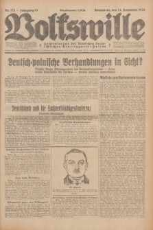 Volkswille : Zentralorgan der Deutschen Sozialistischen Arbeitspartei Polens. Jg.13, Nr. 271 (24 November 1928) + dod.