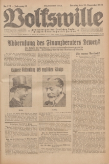 Volkswille : Zentralorgan der Deutschen Sozialistischen Arbeitspartei Polens. Jg.13, Nr. 272 (25 November 1928) + dod.