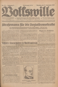 Volkswille : Zentralorgan der Deutschen Sozialistischen Arbeitspartei Polens. Jg.13, Nr. 273 (27 November 1928) + dod.