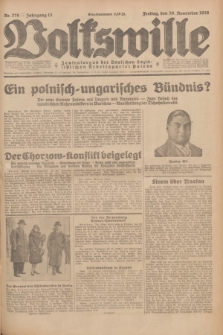 Volkswille : Zentralorgan der Deutschen Sozialistischen Arbeitspartei Polens. Jg.13, Nr. 276 (30 November 1928) + dod.