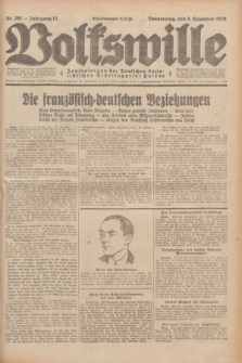 Volkswille : Zentralorgan der Deutschen Sozialistischen Arbeitspartei Polens. Jg.13, Nr. 281 (6 Dezember 1928) + dod.