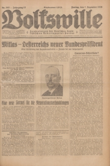 Volkswille : Zentralorgan der Deutschen Sozialistischen Arbeitspartei Polens. Jg.13, Nr. 282 (7 Dezember 1928) + dod.