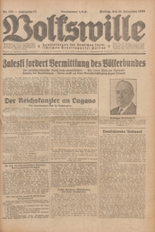 Volkswille : Zentralorgan der Deutschen Sozialistischen Arbeitspartei Polens. Jg.13, Nr. 287 (14 Dezember 1928) + dod.