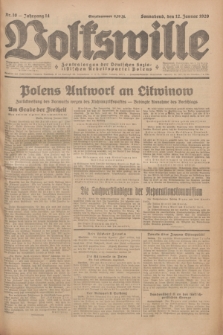 Volkswille : Zentralorgan der Deutschen Sozialistischen Arbeitspartei Polens. Jg.14, Nr. 10 (12 Januar 1929) + dod.