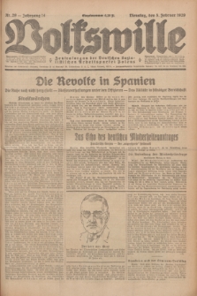 Volkswille : Zentralorgan der Deutschen Sozialistischen Arbeitspartei Polens. Jg.14, Nr. 29 (5 Februar 1929) + dod.