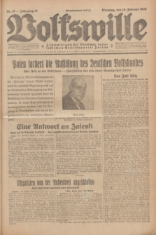 Volkswille : Zentralorgan der Deutschen Sozialistischen Arbeitspartei Polens. Jg.14, Nr. 41 (19 Februar 1929) + dod.