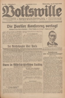 Volkswille : Zentralorgan der Deutschen Sozialistischen Arbeitspartei Polens. Jg.14, Nr. 96 (25 April 1929) + dod.