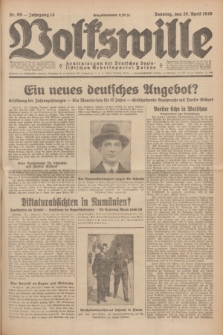 Volkswille : Zentralorgan der Deutschen Sozialistischen Arbeitspartei Polens. Jg.14, Nr. 99 (28 April 1929) + dod.