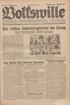 Volkswille : Zentralorgan der Deutschen Sozialistischen Arbeitspartei Polens. Jg.14, Nr. 179 (7 August 1929) + dod.