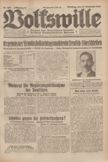 Volkswille : Organ der Deutschen Sozialistischen Arbeitspartei Polens. Jg.14, Nr. 266 (19 November 1929) + dod.
