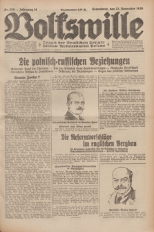 Volkswille : Organ der Deutschen Sozialistischen Arbeitspartei Polens. Jg.14, Nr. 270 (23 November 1929) + dod.