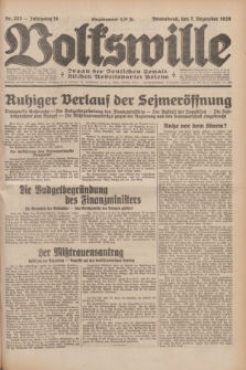 Volkswille : Organ der Deutschen Sozialistischen Arbeitspartei Polens. Jg.14, Nr. 282 (7 Dezember 1929) + dod.