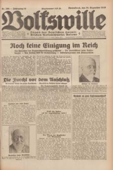 Volkswille : Organ der Deutschen Sozialistischen Arbeitspartei Polens. Jg.14, Nr. 288 (14 Dezember 1929) + dod.