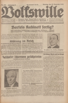 Volkswille : Organ der Deutschen Sozialistischen Arbeitspartei Polens. Jg.14, Nr. 299 (29 Dezember 1929) + dod.