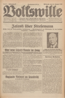 Volkswille : Organ der Deutschen Sozialistischen Arbeitspartei Polens. Jg.15, Nr. 11 (15 Januar 1930) + dod.