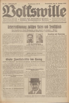 Volkswille : Organ der Deutschen Sozialistischen Arbeitspartei Polens. Jg.15, Nr. 14 (18 Januar 1930) + dod.