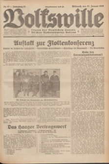Volkswille : Organ der Deutschen Sozialistischen Arbeitspartei Polens. Jg.15, Nr. 17 (22 Januar 1930) + dod.
