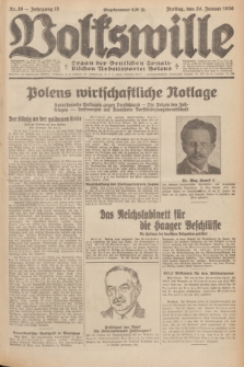 Volkswille : Organ der Deutschen Sozialistischen Arbeitspartei Polens. Jg.15, Nr. 19 (24 Januar 1930) + dod.