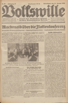 Volkswille : Organ der Deutschen Sozialistischen Arbeitspartei Polens. Jg.15, Nr. 20 (25 Januar 1930) + dod.