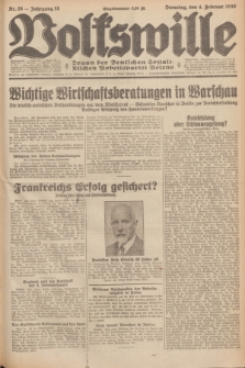 Volkswille : Organ der Deutschen Sozialistischen Arbeitspartei Polens. Jg.15, Nr. 28 (4 Februar 1930) + dod.