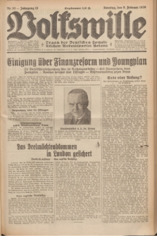 Volkswille : Organ der Deutschen Sozialistischen Arbeitspartei Polens. Jg.15, Nr. 33 (9 Februar 1930) + dod.