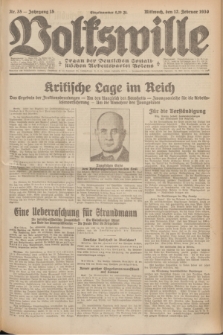 Volkswille : Organ der Deutschen Sozialistischen Arbeitspartei Polens. Jg.15, Nr. 35 (12 Februar 1930) + dod.