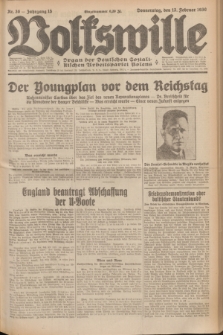 Volkswille : Organ der Deutschen Sozialistischen Arbeitspartei Polens. Jg.15, Nr. 36 (13 Februar 1930) + dod.